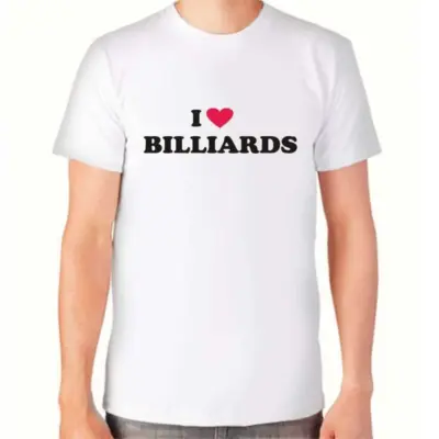 Футболка біла “Я люблю більярд” изображение