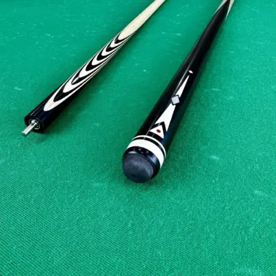 Бильярдный кий 16 запилов Черный граб инкрустация перламутр изображение