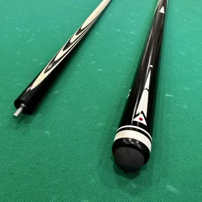 Бильярдный кий 8 длинных тонких запилов Черный граб инкрустация изображение