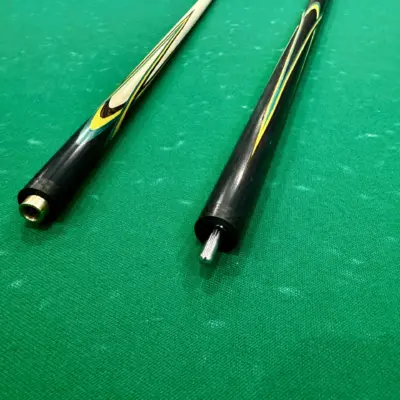 Більярдний кий Квітка (папуга) чорний + жовтий + зелений граб + венге 4 радіально навантажений AS изображение