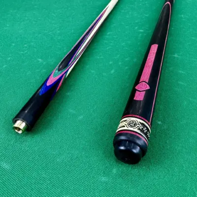 Більярдний кий Квітка (папуга) чорне дерево + синій + зелений + багряний граб 4-променевий натяг AS изображение