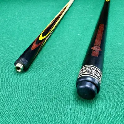 Більярдний кий Квітка (папуга) чорне дерево + жовтий + червоний граб 4 радіальне натягування AS изображение