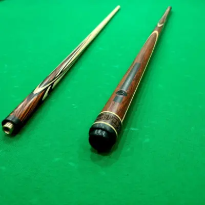 Більярдний кий Квітка(папуга) ебен+жовтий+червоний граб 4 променевий напружений AS (Копировать) (Копировать) изображение