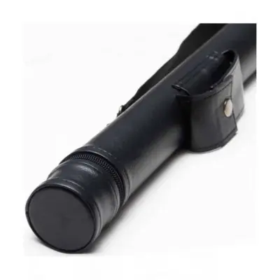 Тубус для бильярдного кия с карманом кнопка черный гладкий изображение