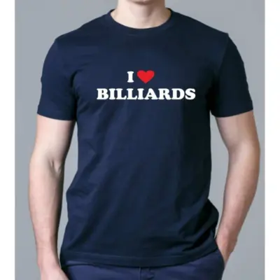 Футболка темно синяя “Я люблю бильярд” XL изображение