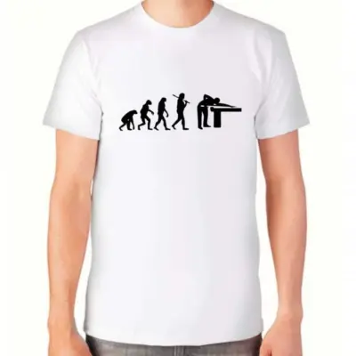 Футболка біла Еволюція більярду S изображение