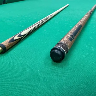 Більярдний кий Квітка (папуга) Чорна змія + чорний граб 4-променевий натяг AS изображение