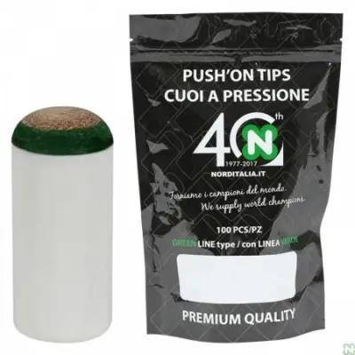 Ковпачок для кию Norditalia Push-On-Tips ø13мм із зеленою смугою 1шт. изображение