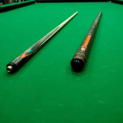 Більярдний кий Квітка (папуга) Чорна змія + зелена + сіра + помаранчева граба 4 промені натяг AS изображение