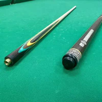 Більярдний кий квітка (папуга) Венге-жовто-зелений-сірий граб 4 балки натяг AS изображение